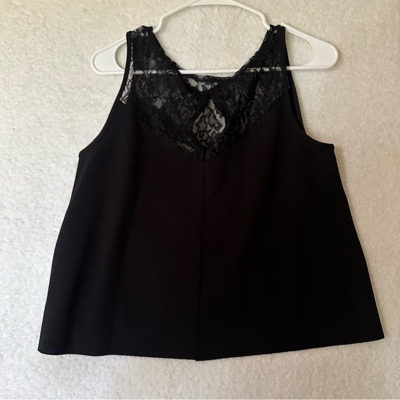 Express 2010s Black Lace Trim Tank Top - Picture 2 of 7